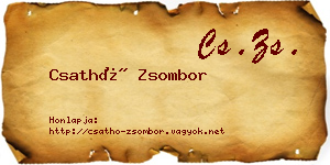 Csathó Zsombor névjegykártya