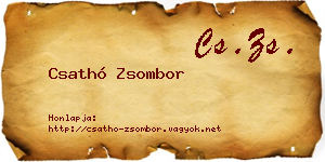 Csathó Zsombor névjegykártya